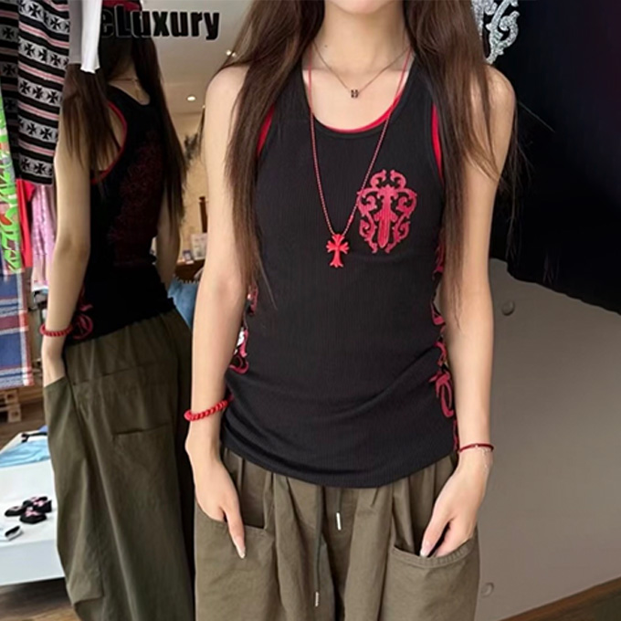 chrome hearts ribbed knit tank top